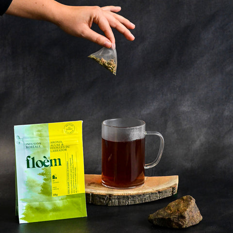 Tisane en sachets - aronia, aulne & feuilles du Labrador - 8 x 10 sachets