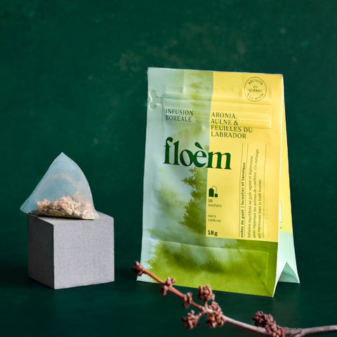 Tisane en sachets - aronia, aulne & feuilles du Labrador - 8 x 10 sachets