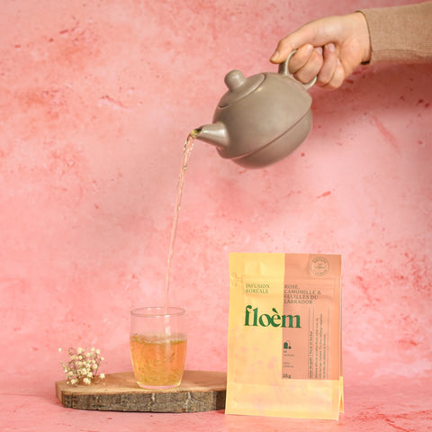Tisane en sachets - rose, camomille & feuilles du Labrador - 8 x 10 sachets