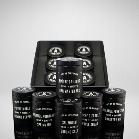 Ensemble découverte d'épices fumées - 4 boîtes de 6 x 60g