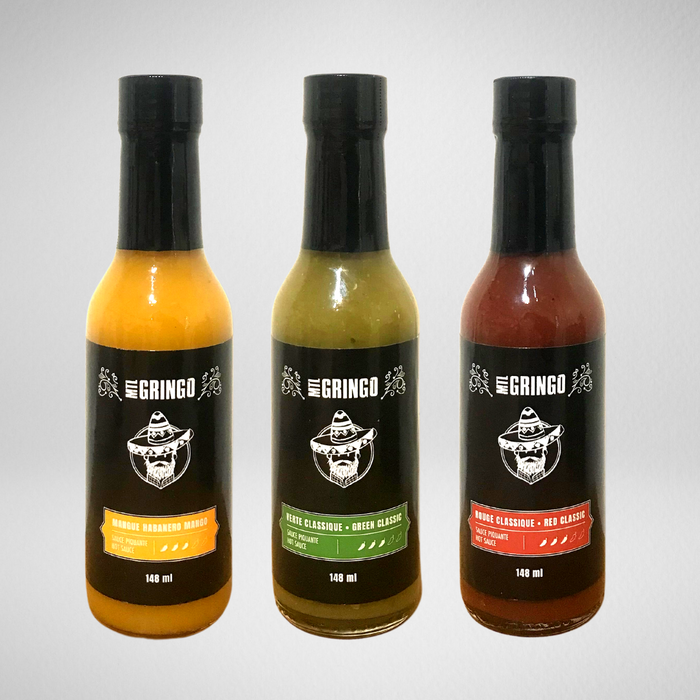 MTL gringo sauces piquantes mix 3 saveurs - 12 x 148ml (15% DE RABAIS)