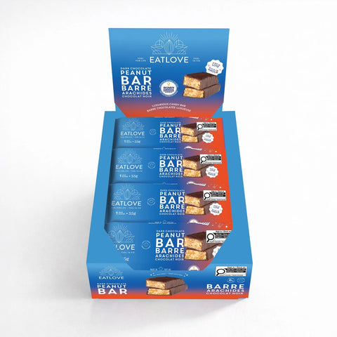Eatlove - Barre de Chocolat Noir Arachide et Caramel - 12 x 55g