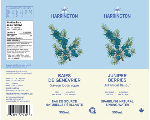 Eau Pétillante Baie de genévrier - 6 x 4x355ml