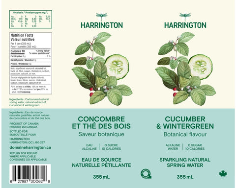 Eau pétillante Concombre & Thé des bois - 6 x 4x355ml