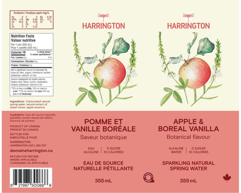 Eau pétillante Pomme & Vanille boréale - 6 x 4x355ml