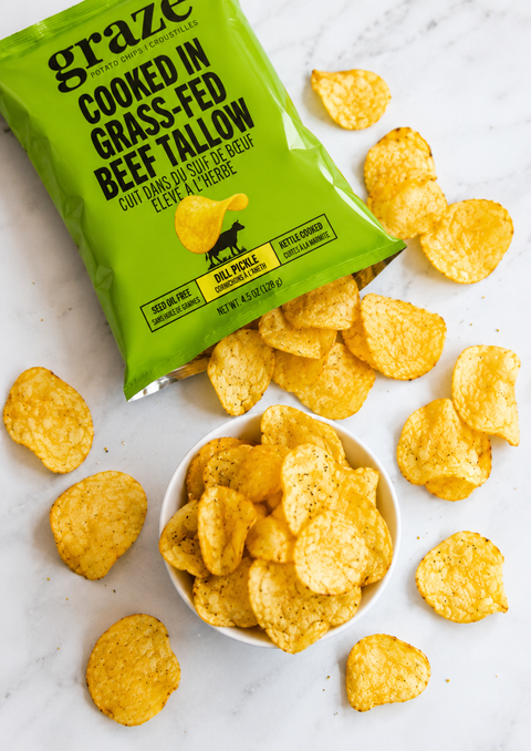 Graze - Croustilles Cornichon à l'aneth - 20 x 128g