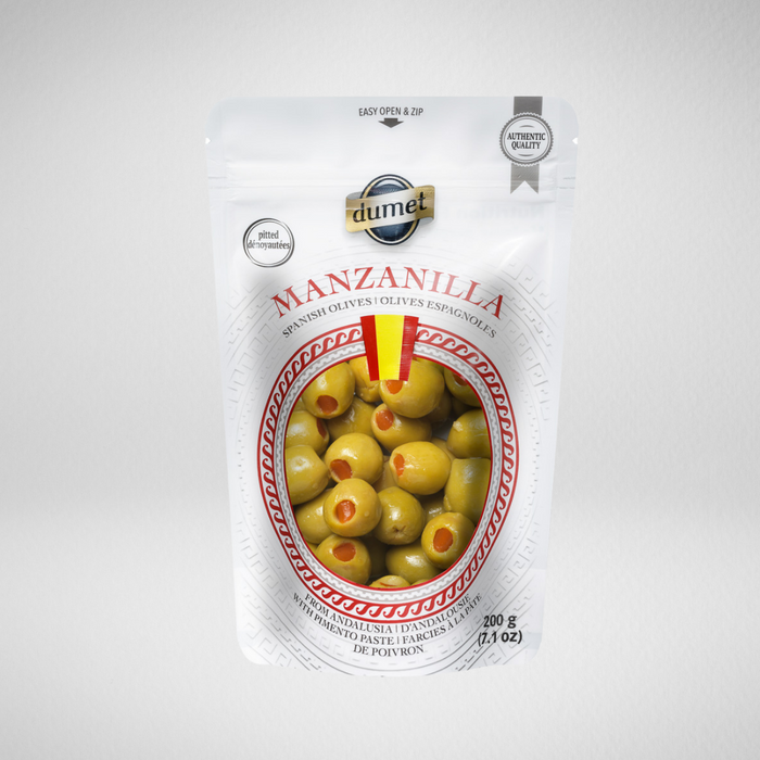 Manzanilla Olives Vertes farcies avec pâte de piment - 10 x 200g